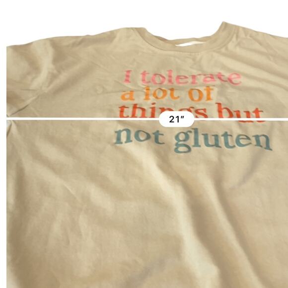 GLUTEN FREE Celiac funny graphic Beige Sweatshirt Size medium - Picture 5 of 9